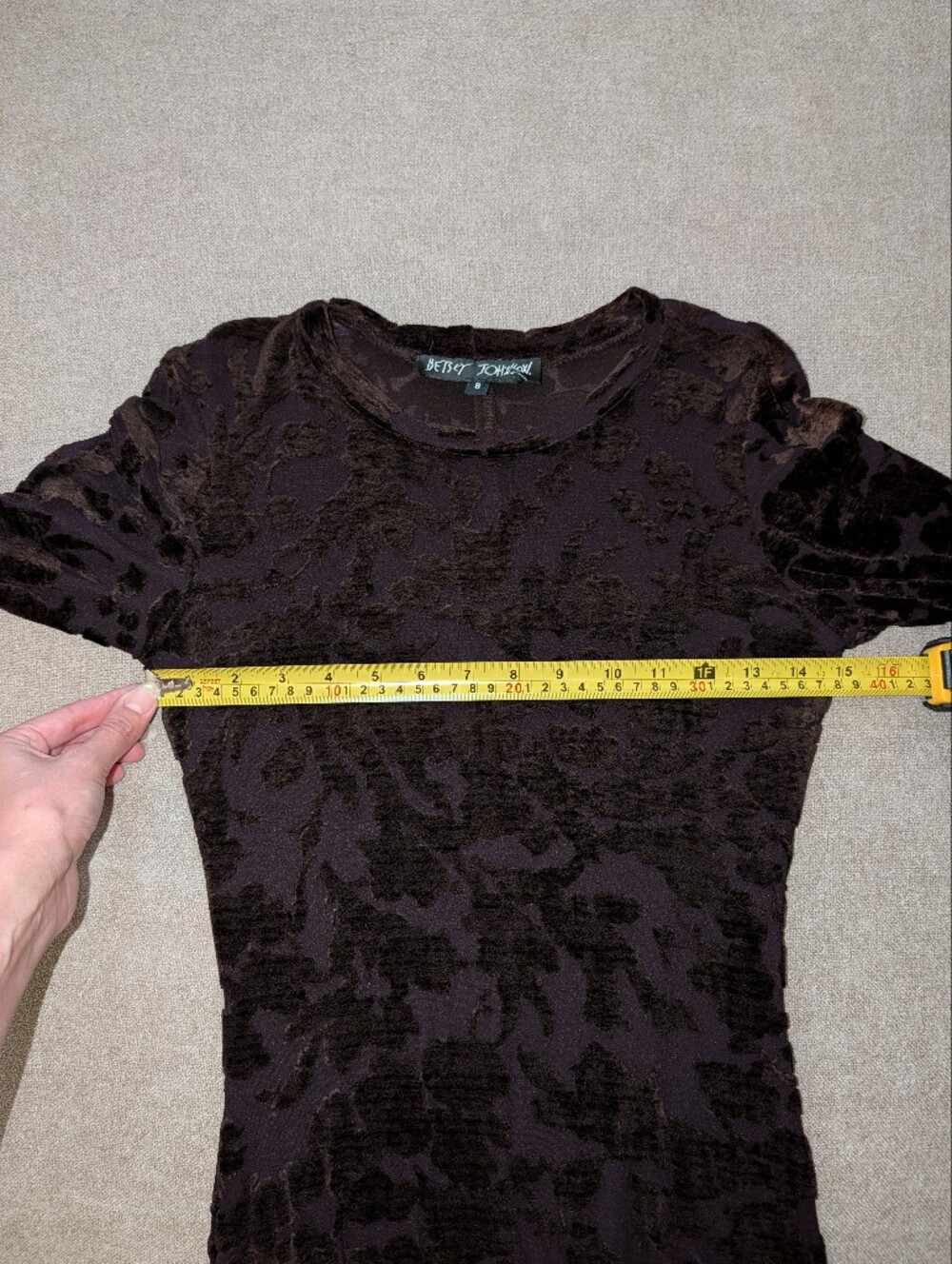 Rare Vintage (90s/Y2K) Velvet Burnout Midi Dress - Picture 7 of 9